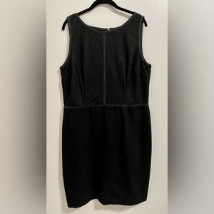LOFT Black Sheath Dress with Decorative Lace Top